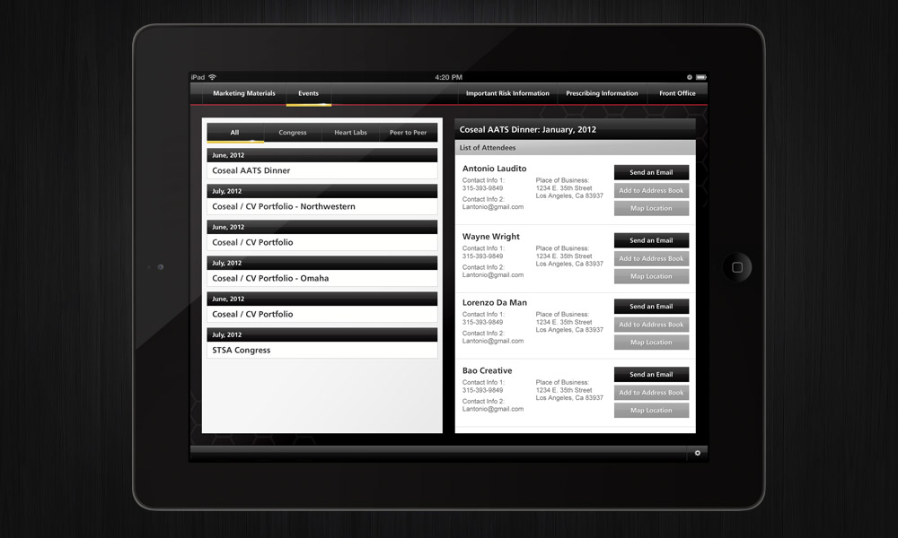 Baxter TachoSil iPad App