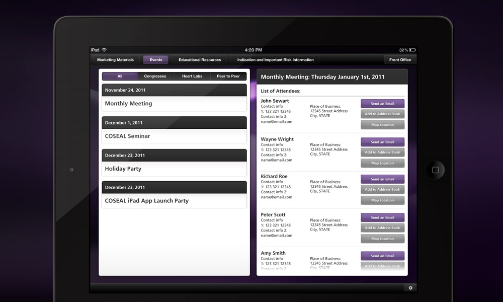 Baxter Coseal iPad App