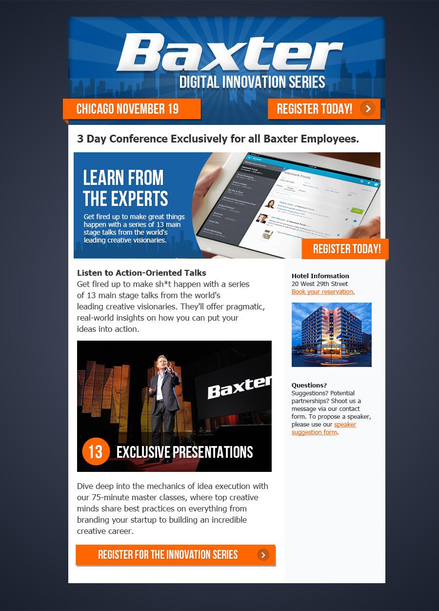 Baxter Marketing Email
