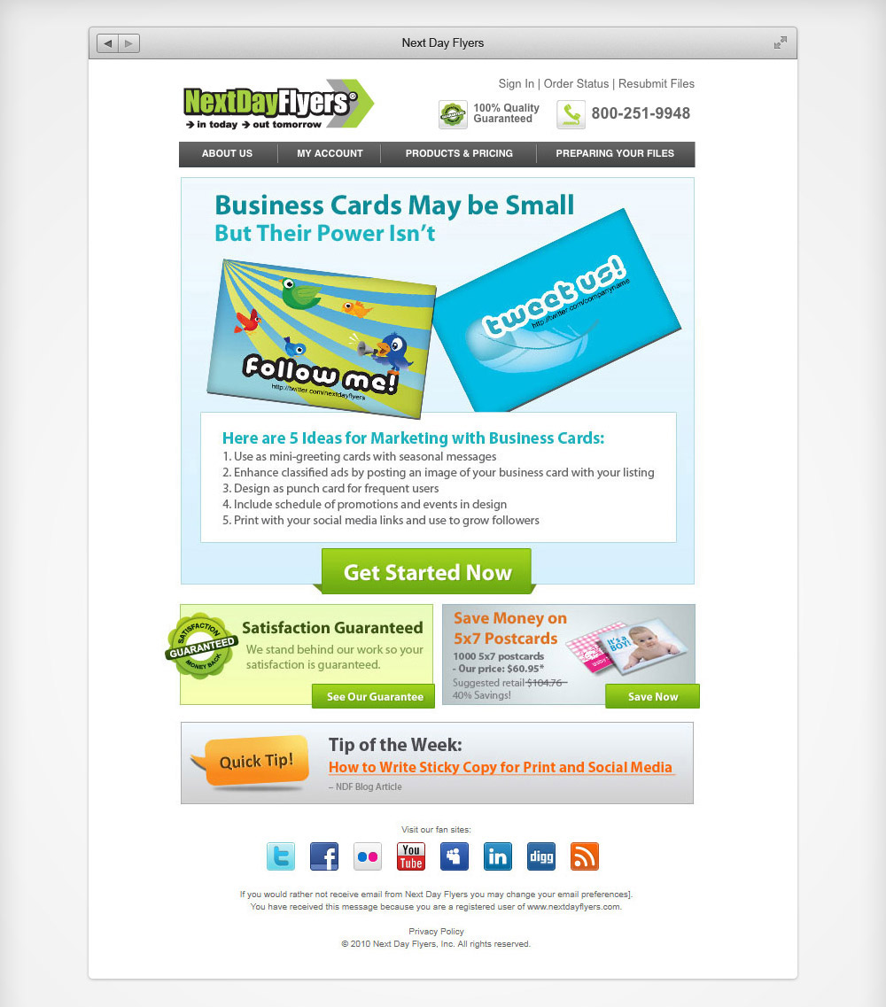 Next Day Flyers Marketing Email