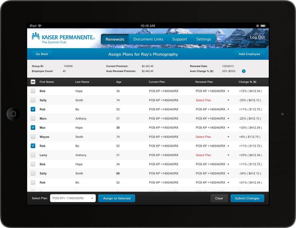 Kaiser Broker iPad App