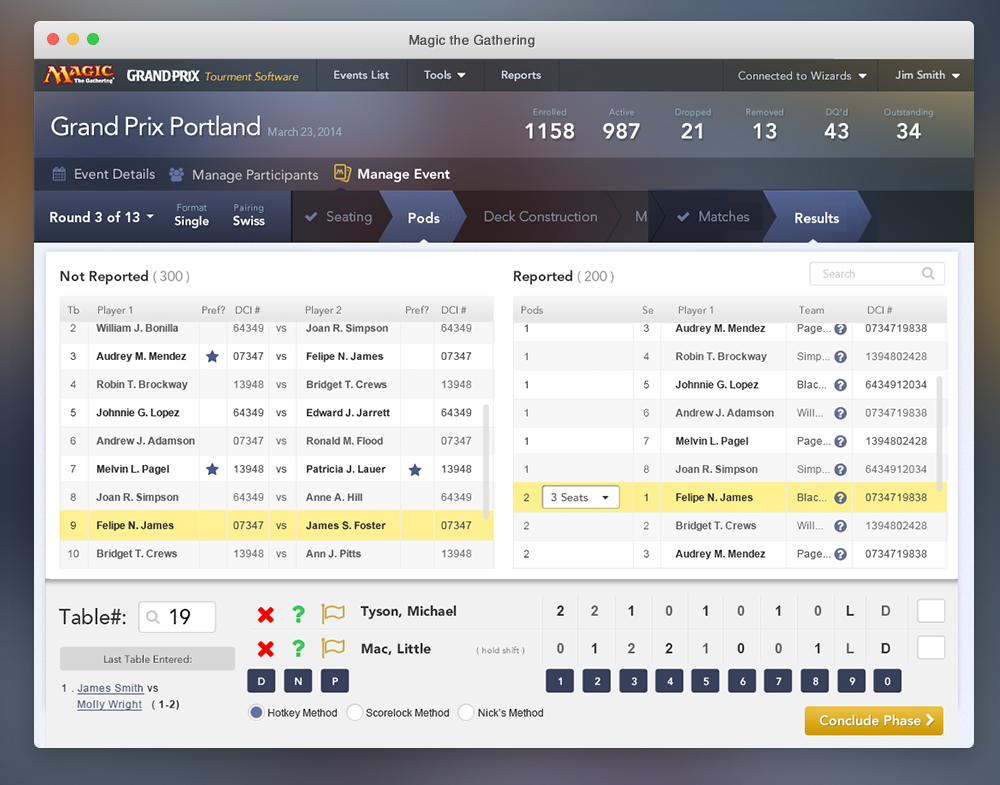 Magic the Gathering Tournament Software