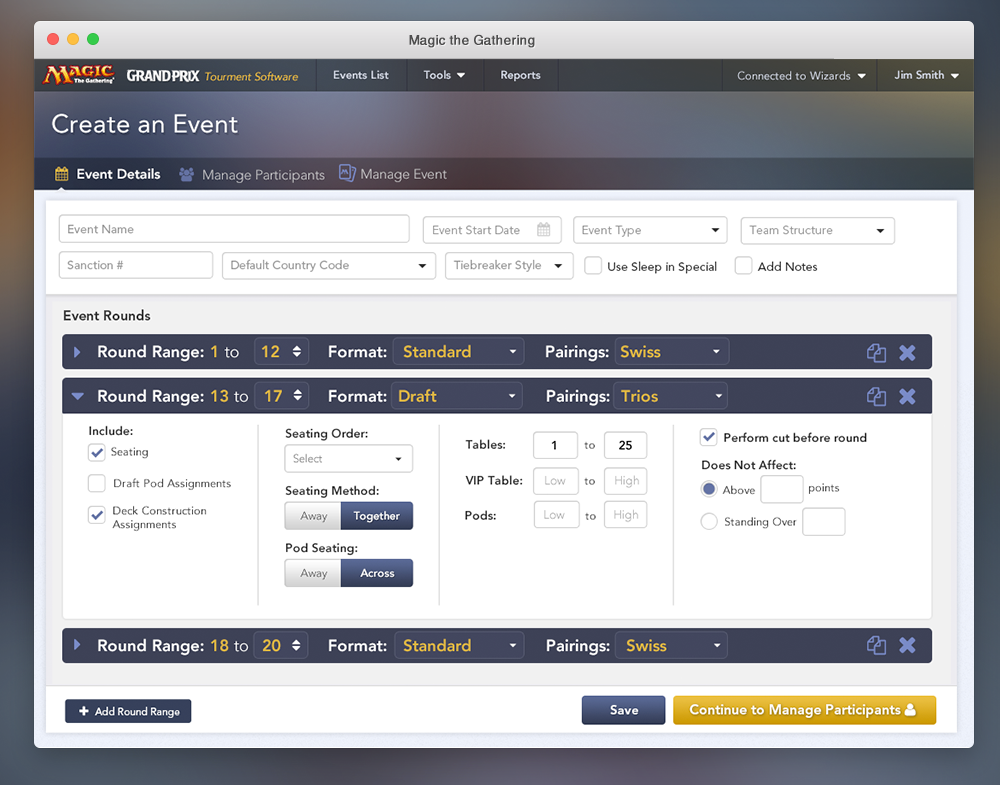 Magic the Gathering Tournament Software