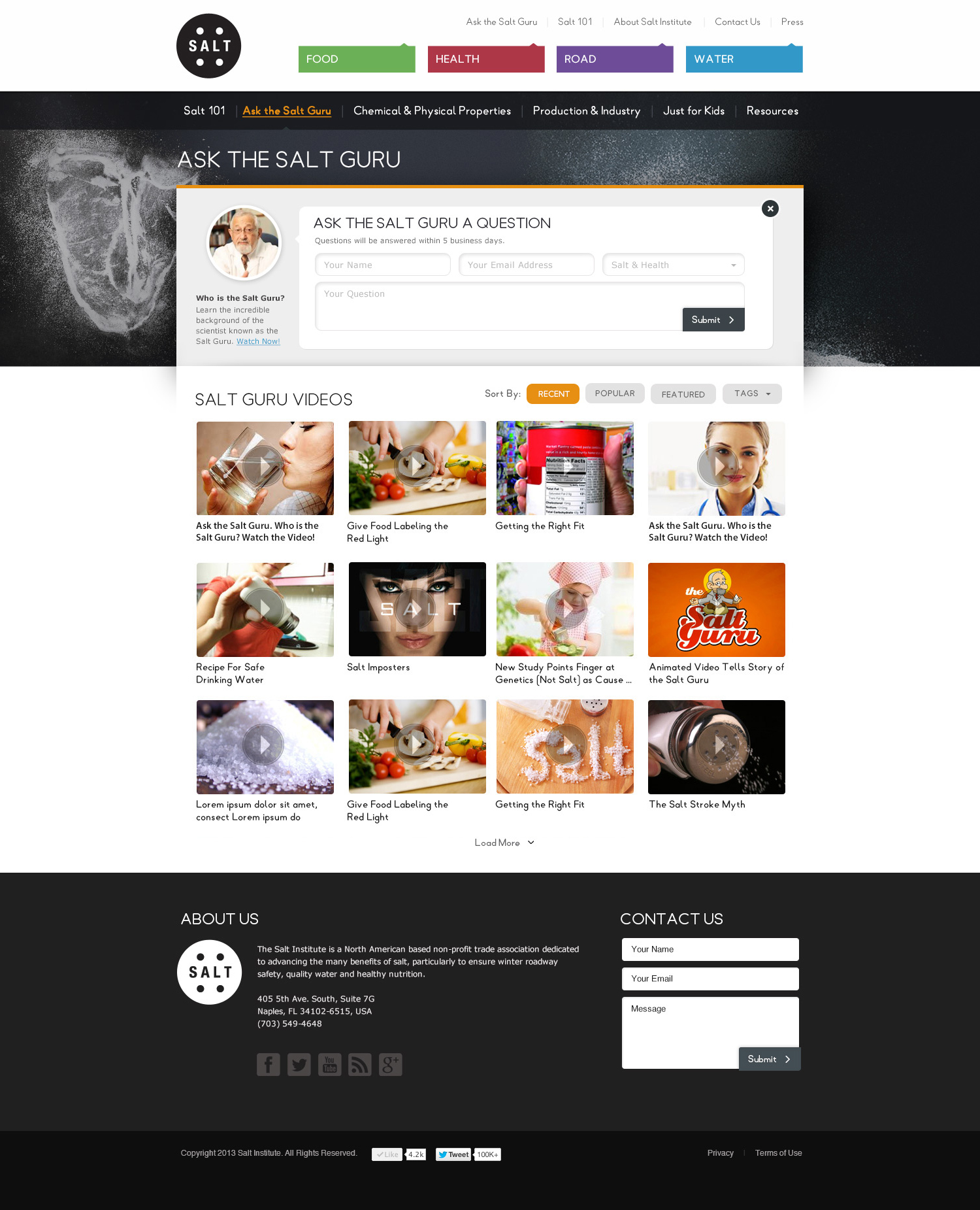 Salt Institute Website Salt Ask Guru